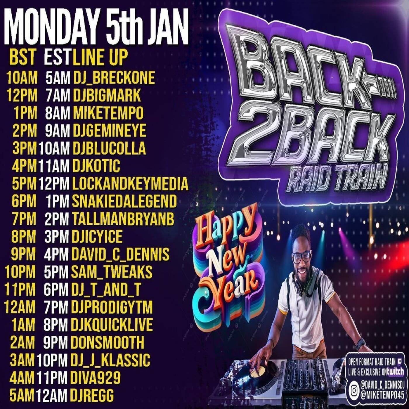 BACK 2 BACK MONDAYRAIDTRAINHosted By @david_c_dennis & @miketempo 8-9PMEST‼️(JAN 4, 2026) episode artwork