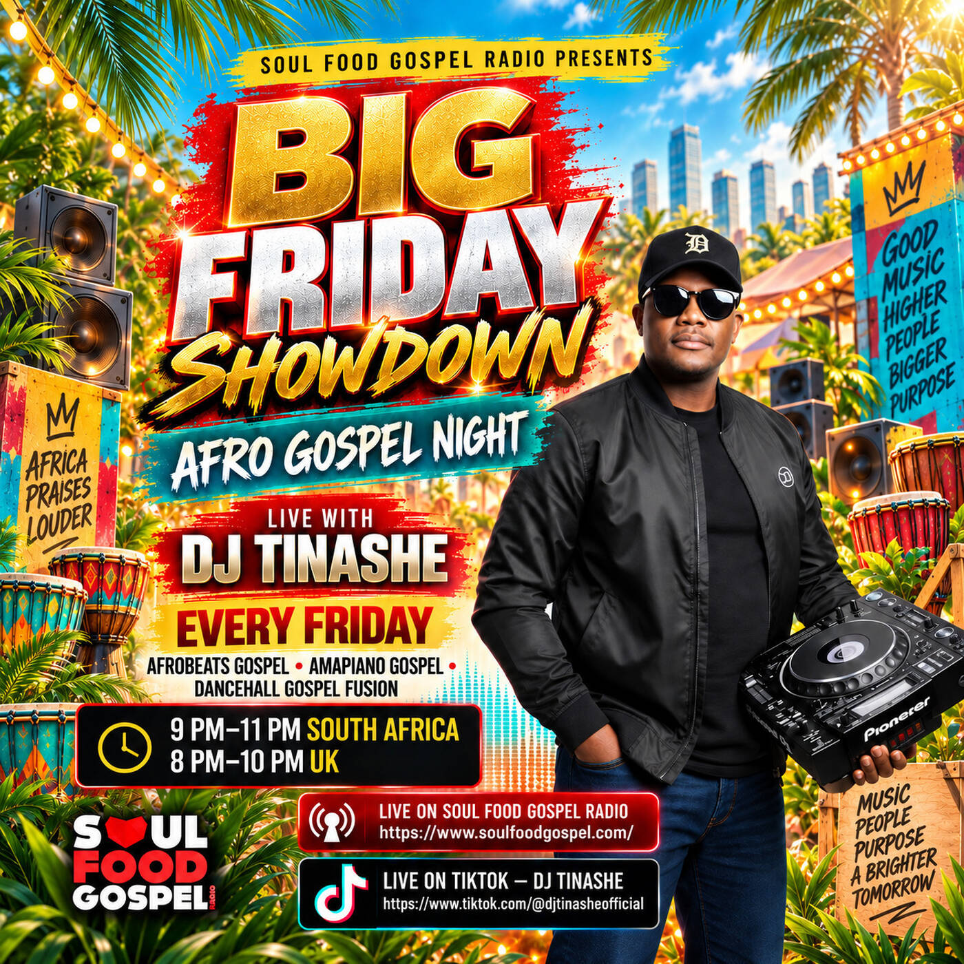 Afro Gospel Night Friday 18-09-2026 With DJ Tinashe on Soul Food Gospel Radio
