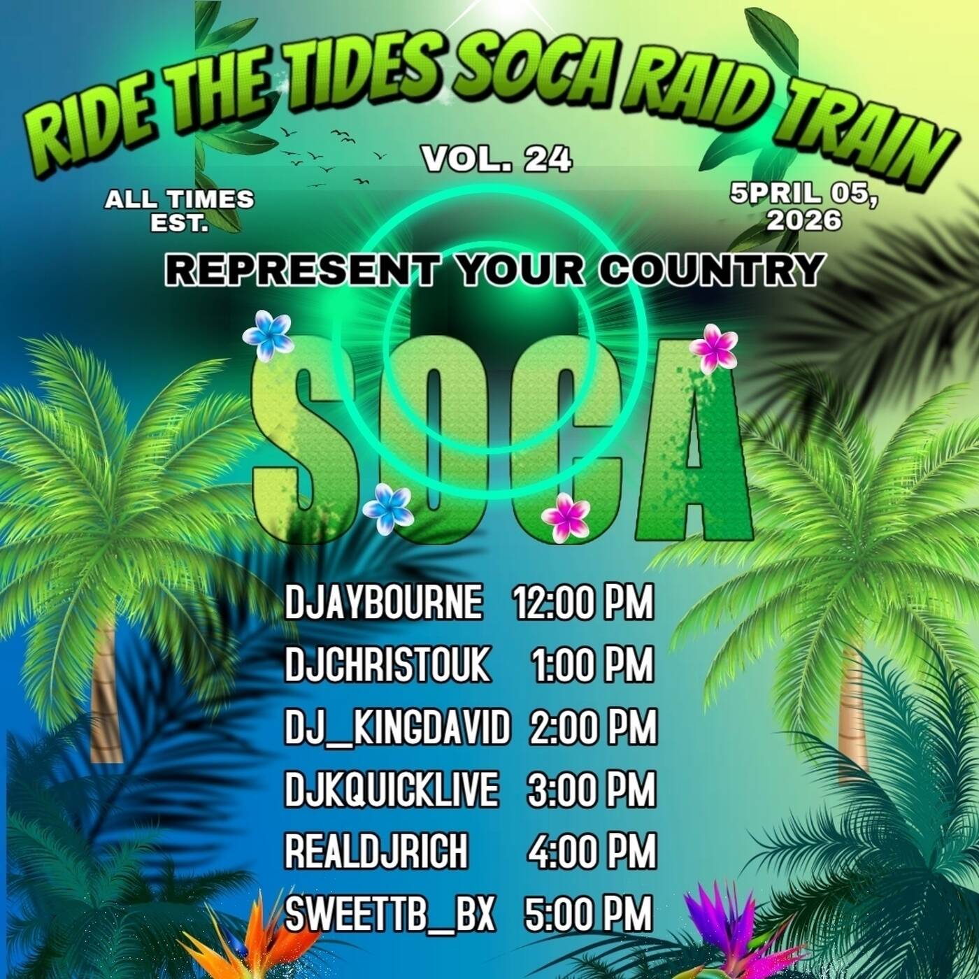 RIDE THE TIDES SOCARAIDTRAINVOL.24 "BAJAN PRIDE" Presented By @sweettb_bx 3-4PMEST‼️(APR 5, 2026) episode artwork