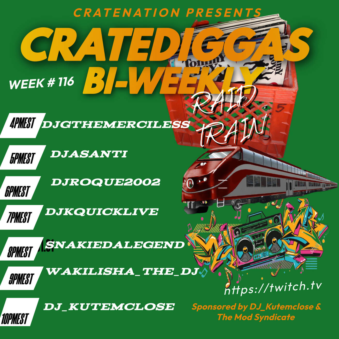 CRATEDIGGASBI-WEEKLYRAIDTRAINWEEK#116 Sponsored By @djkutemclose 6-7PMEST‼️(MAR 13, 2025) episode artwork