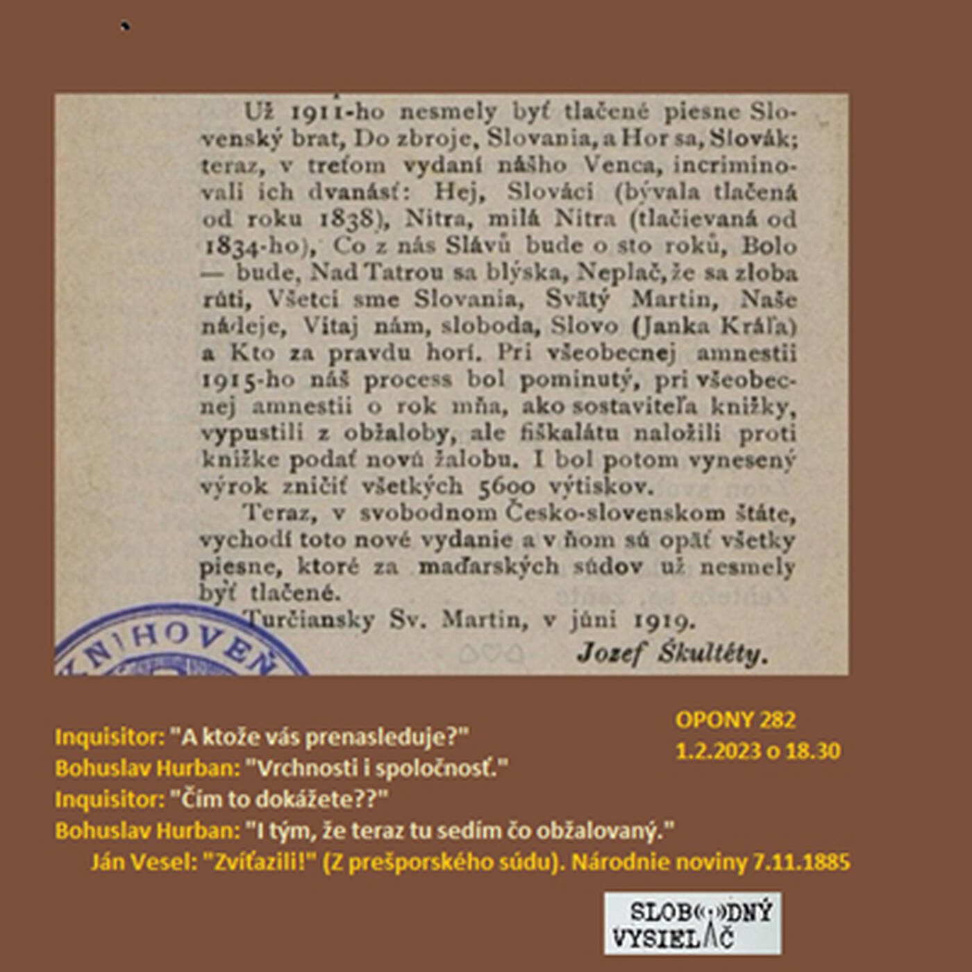 Opony 282 - 2024-02-01 Hej, Slovania! III. Vyhodenci… episode artwork