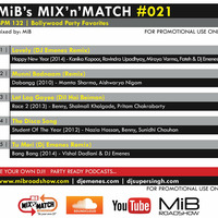 MIB MIX-N-MATCH #021 [ 132 BPM ] MIBROADSHOW-COM (Bollywood) by MIB Roadshow
