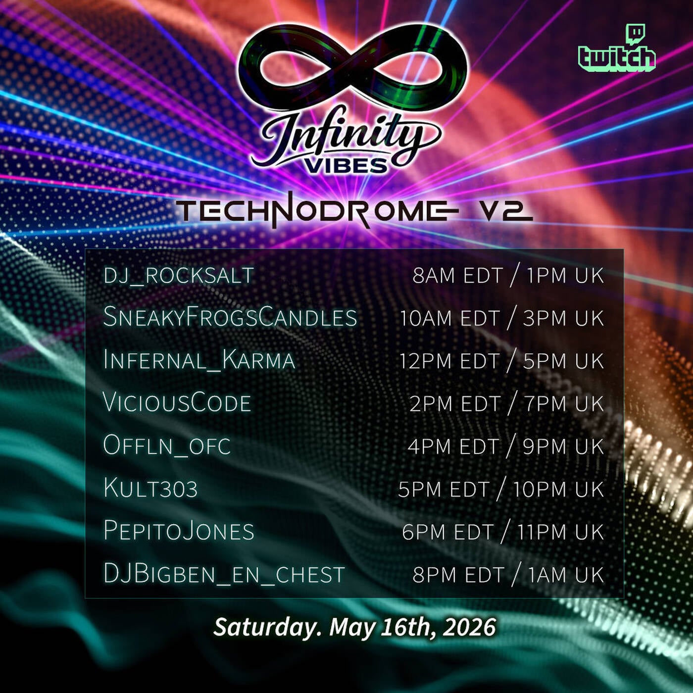 Infinity Vibes - Technodrome v2 (May 16th 2026) — Vicious Sessions cover