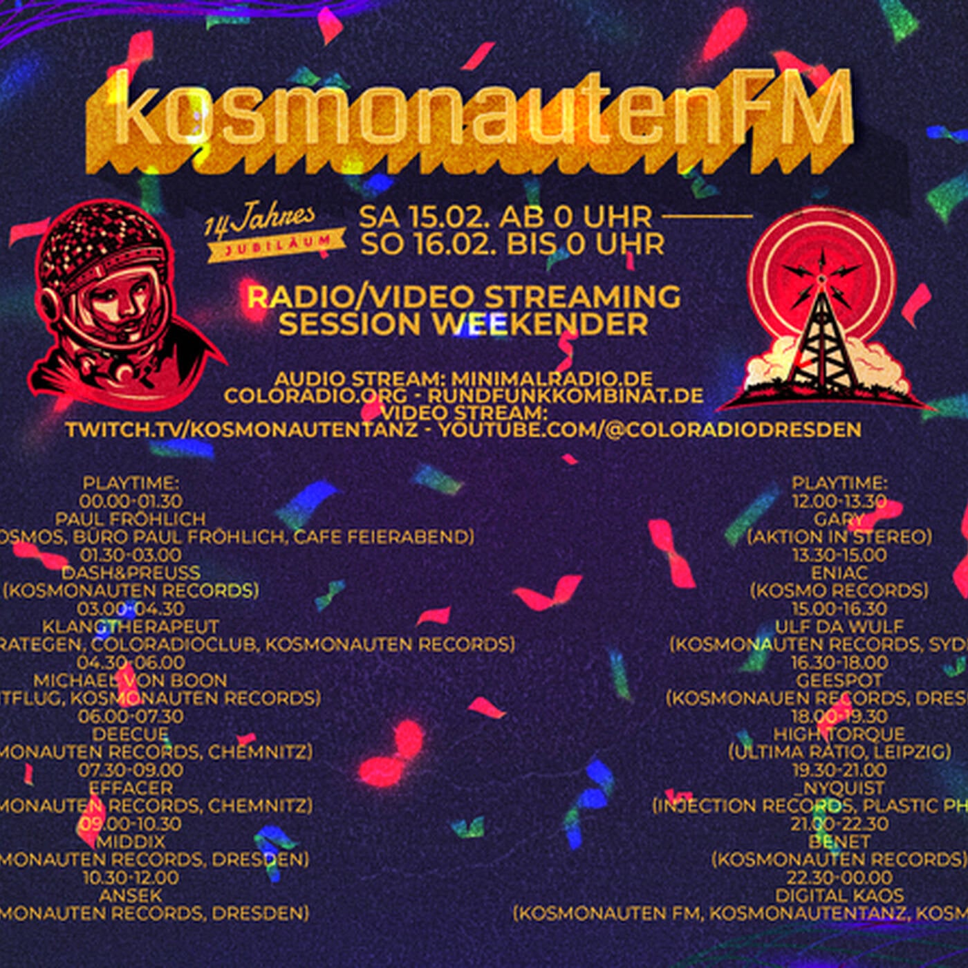 MIDDIX  - 14 Jahre Kosmonauten FM - 16.02.2025 (09.00 - 10.30 H) episode artwork