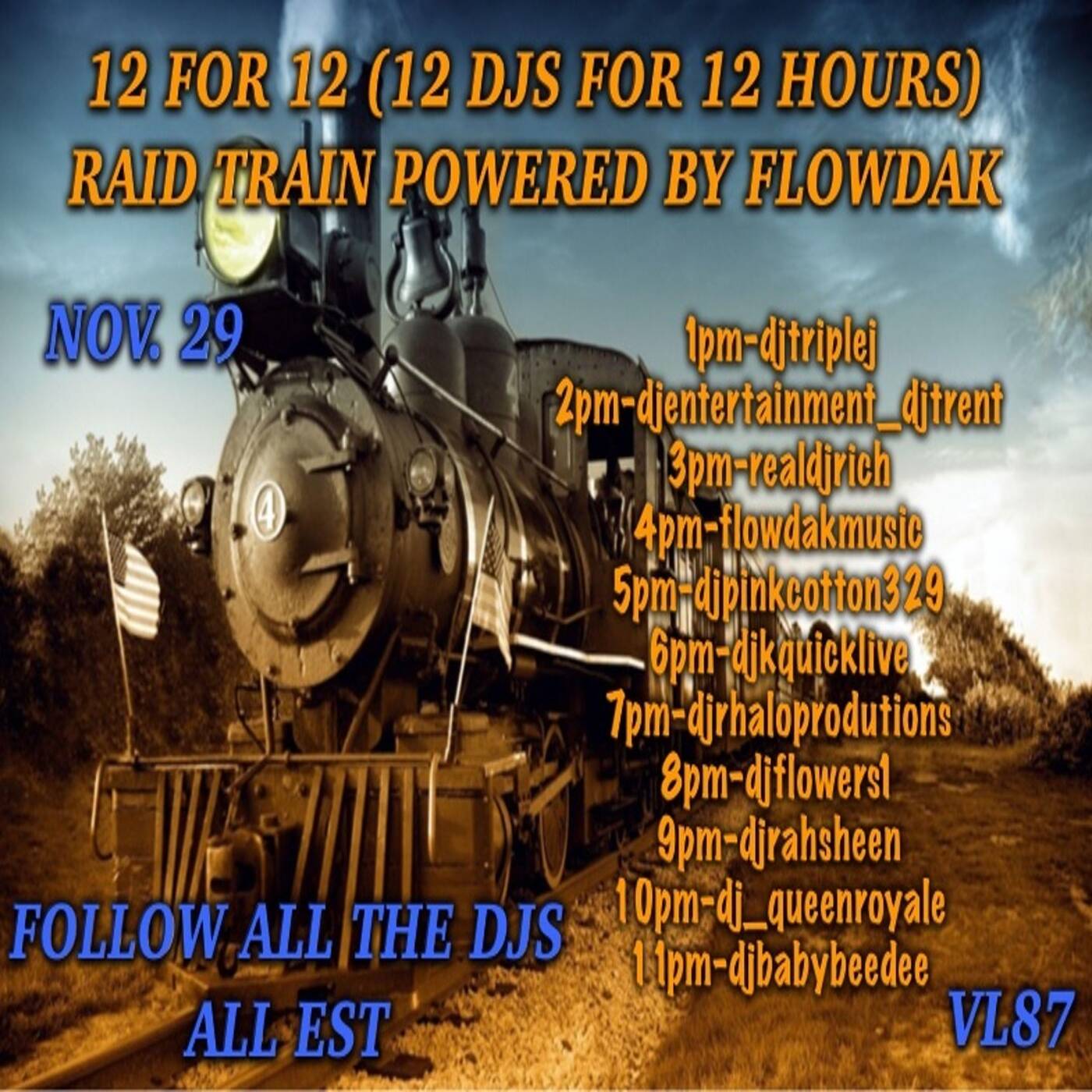 12FOR1212DJsFOR12HRSRAID️TRAINVL87Powered By @flowdak6-7PMEST‼️| (Nov 29, 2024) episode artwork