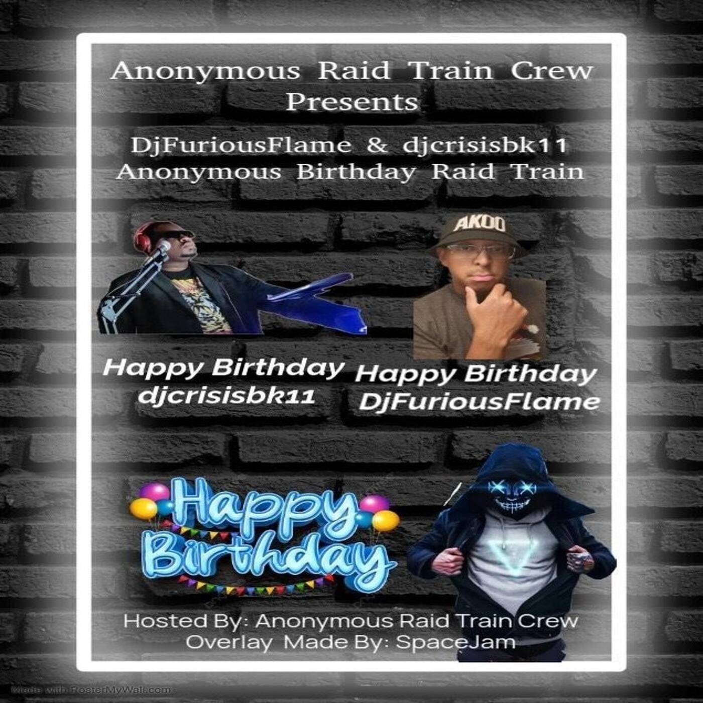 ANONYMOUSBDAYRAIDTRAINHBD @djfuriousflame & @djcrisisbk116-7PMEST‼️ | (Nov 11, 2024) episode artwork