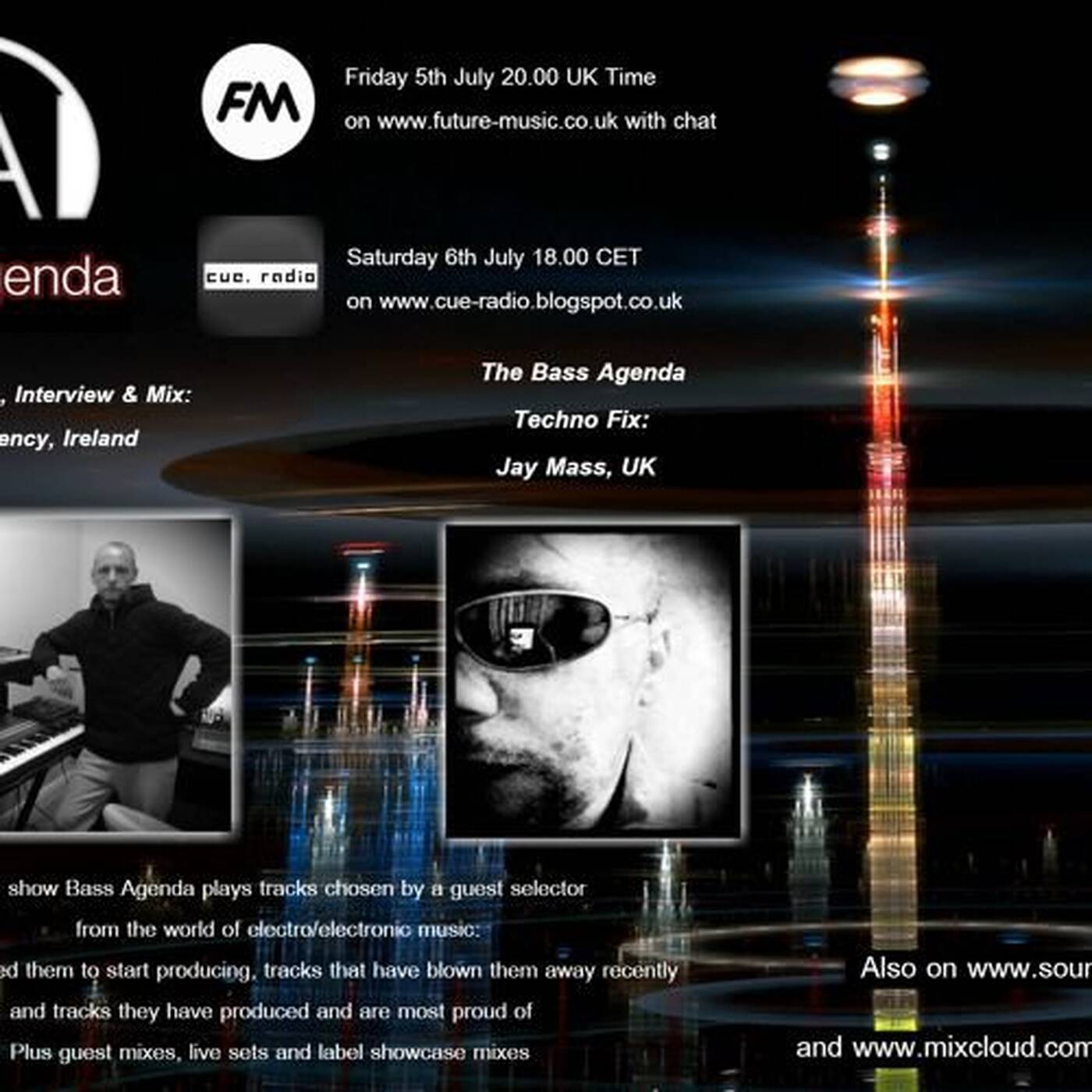 Bass Agenda 57 with guest selections & mix from Rogue Frequency plus Techno Fix episode artwork