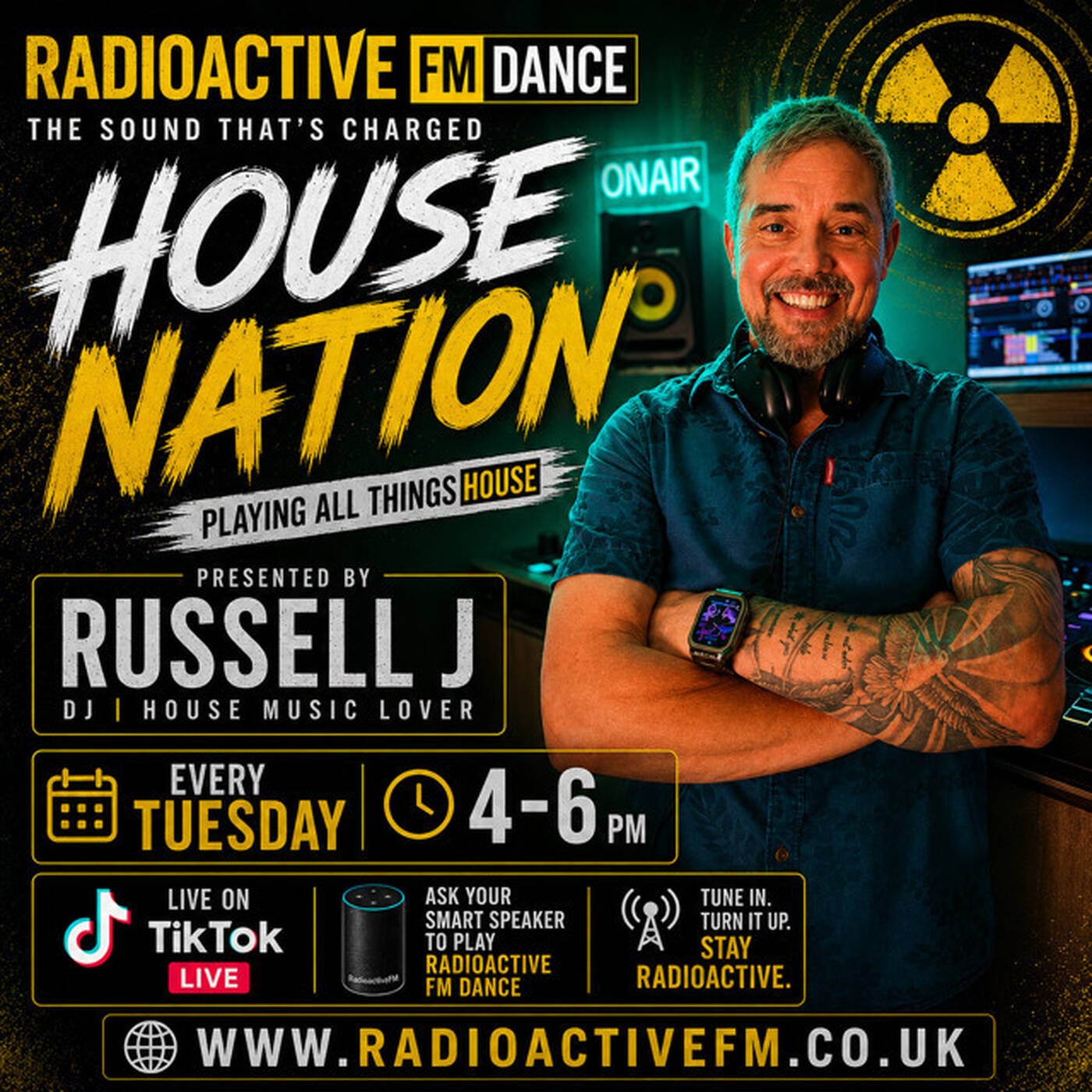 RUSSELL J HOUSE NATION STRICTLY VINYL Radio Show. Radio Active FM 21/10/25. Every Tuesday 4-6pm episode artwork