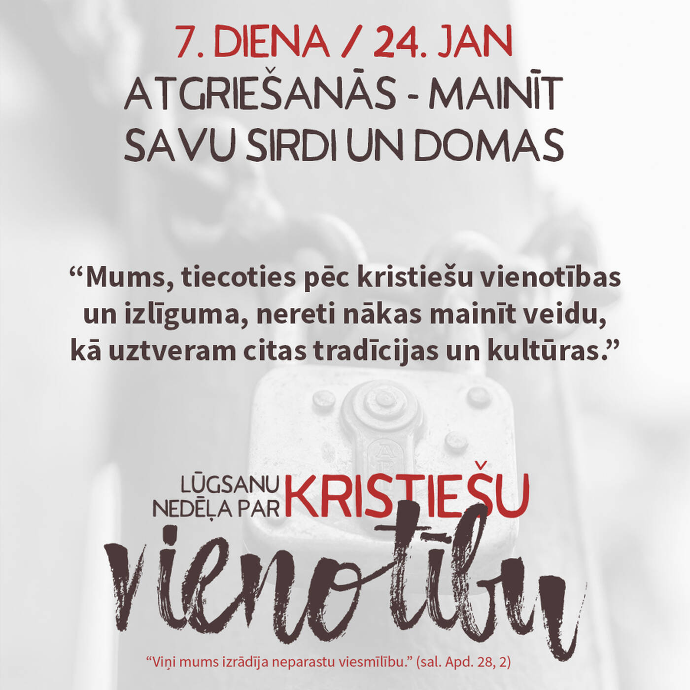Kristiešu vienotības nedēļa | 7. diena | Atgriešanās – mainīt savu sirdi un domas | 24.01.2020 episode artwork