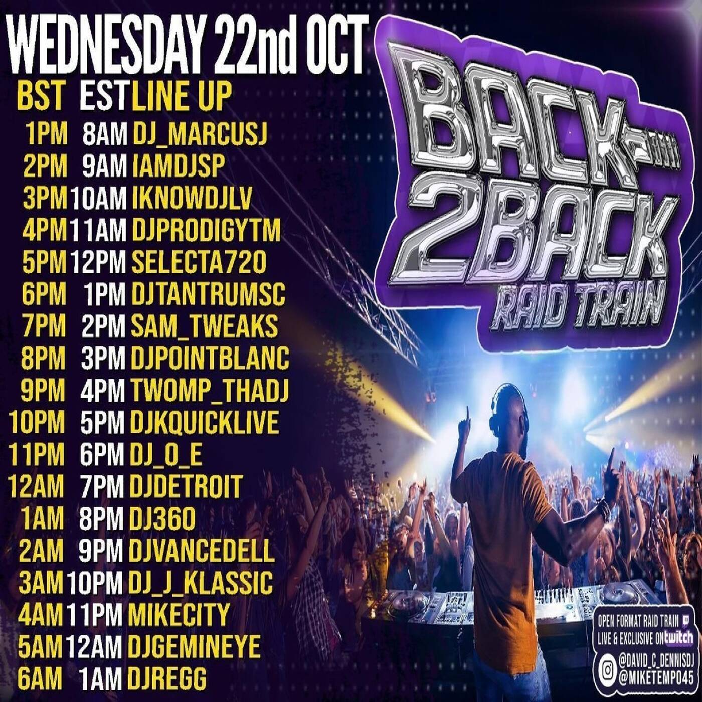 BACK2BACKWEDNESDAYSRAIDTRAINHosted By @david_c_dennisdj & @miketempo 5-6PMEST‼️(AUG 20, 2025) episode artwork