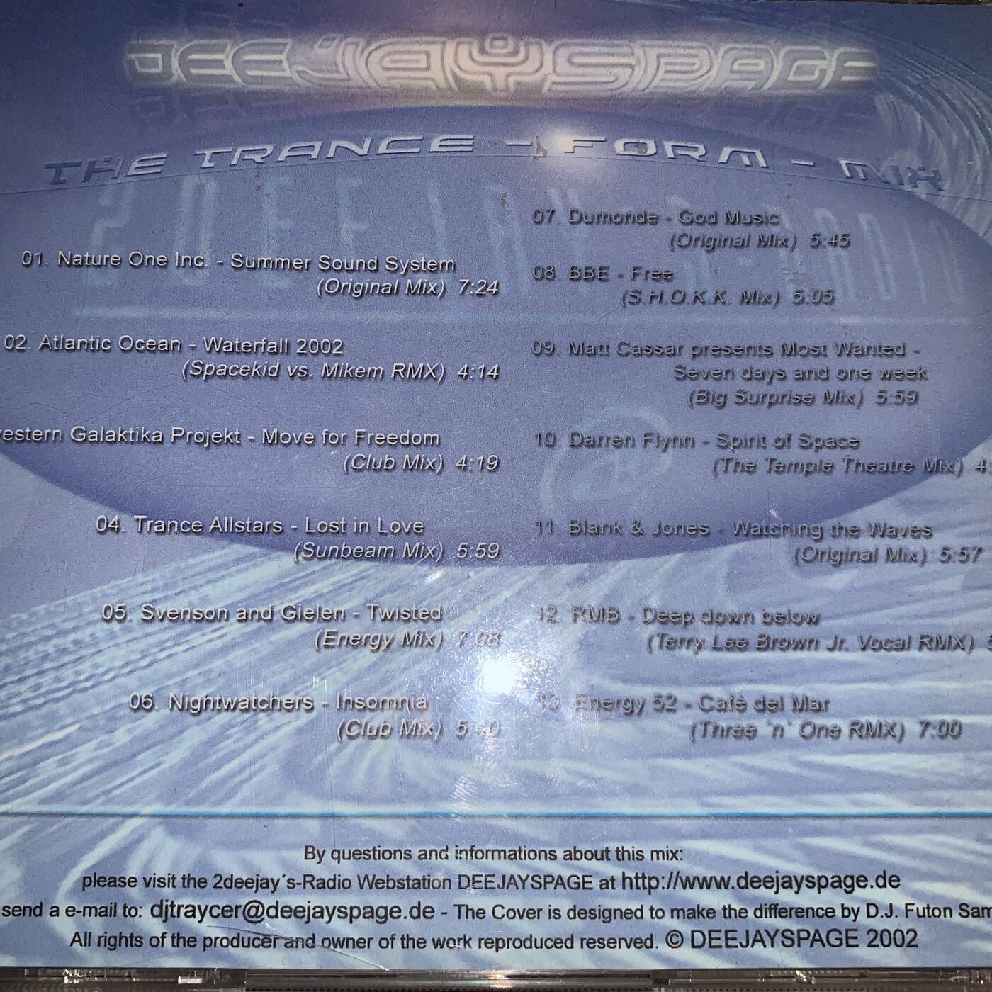 Promo of The (first) Trance-Form-Mix by Traycer (2002) episode artwork