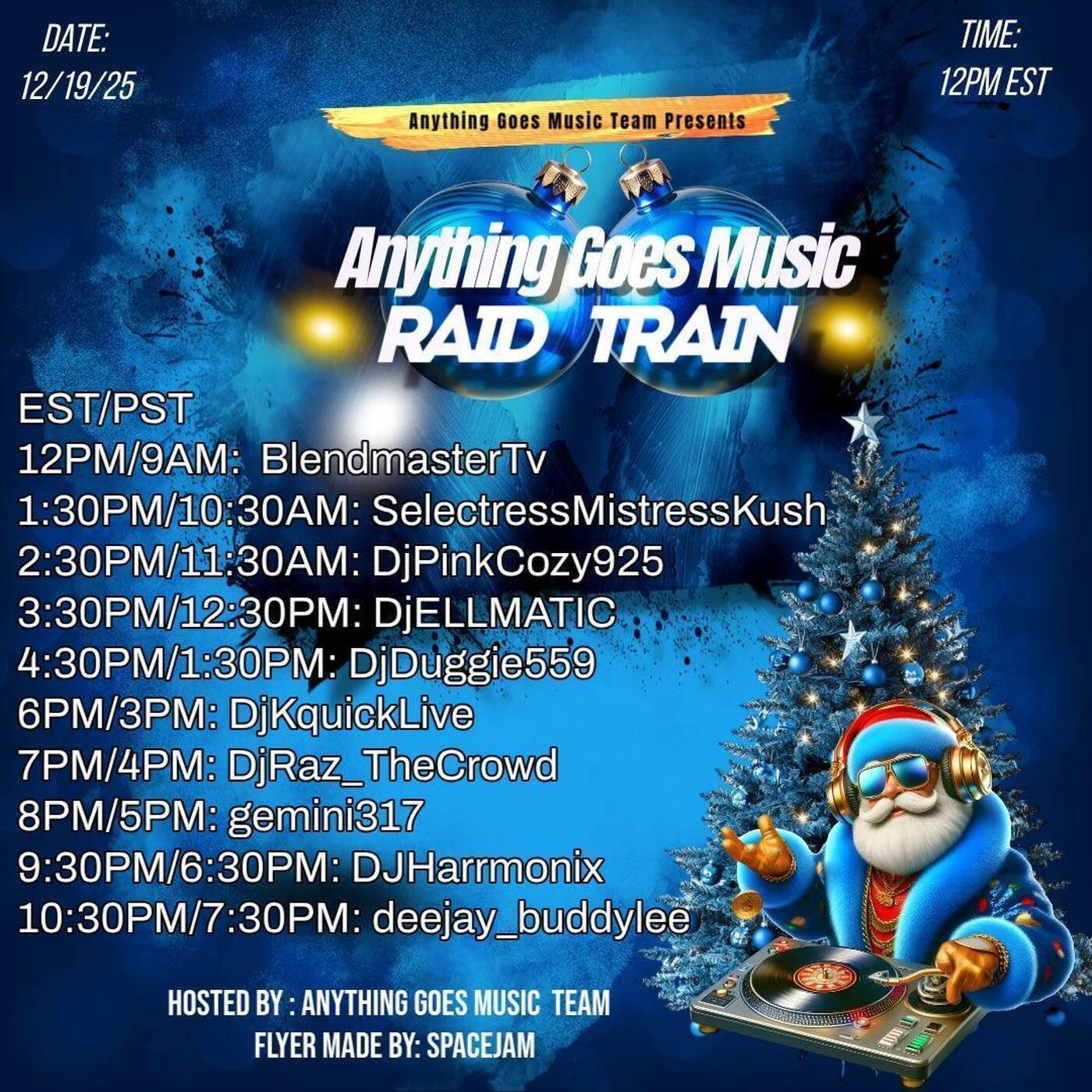 ANYTHINGGOESMUSICRAIDTRAINHosted By @A.G.M.T 6-7PMEST‼️(DEC 19, 2025) episode artwork