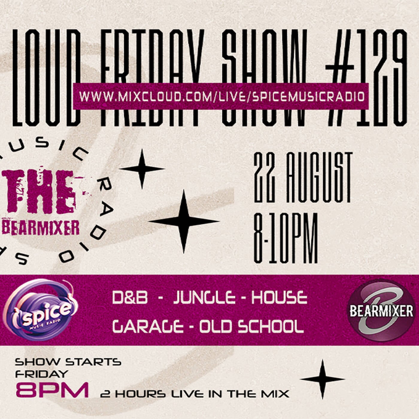 Live On Air Spice Music Radio "Loud Friday #129" 22nd August 2025 episode artwork