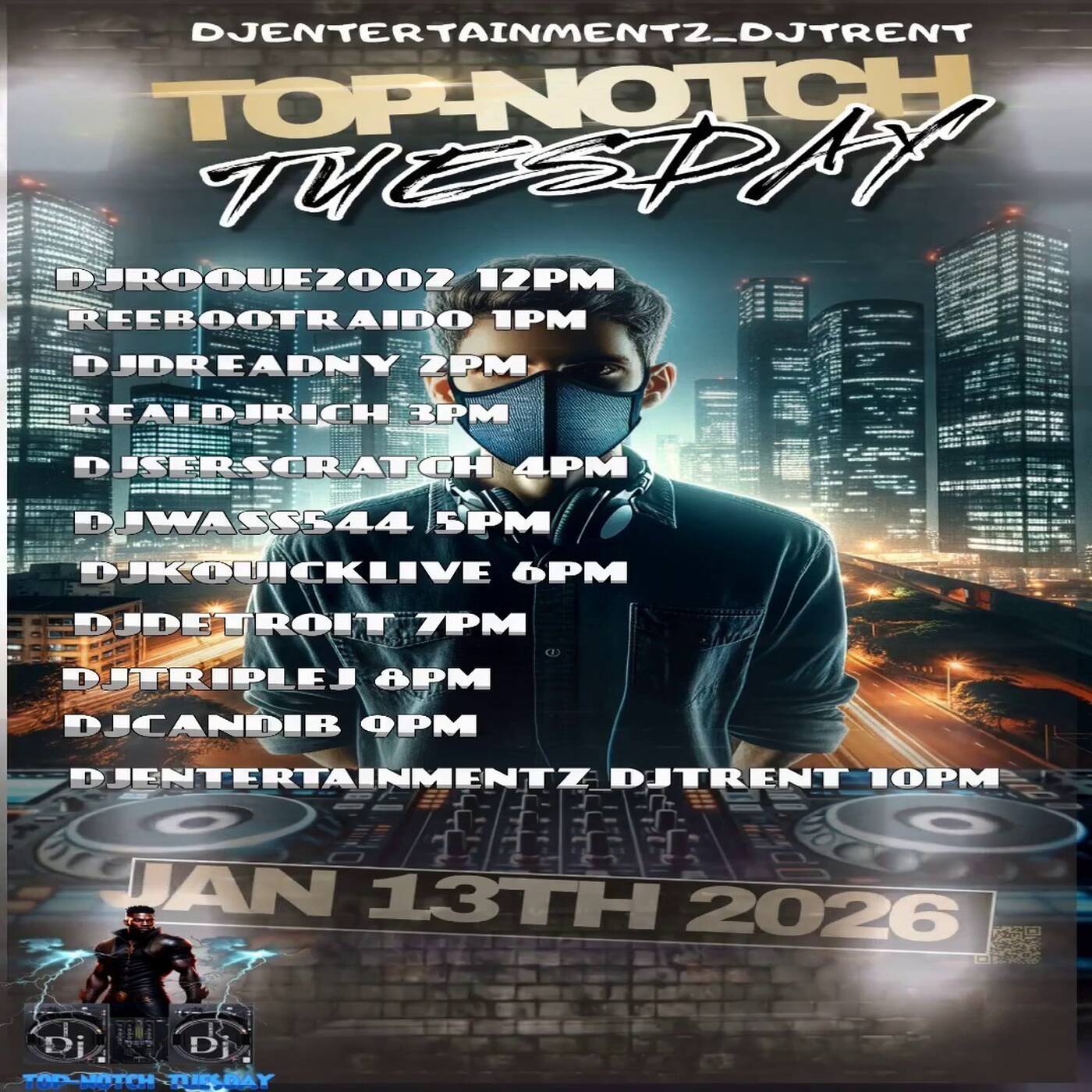 TOP NOTCH TUESDAYRAIDTRAINHosted By @djentertainmentz_djtrent 6-7PMEST‼️(JAN 12, 2026) episode artwork