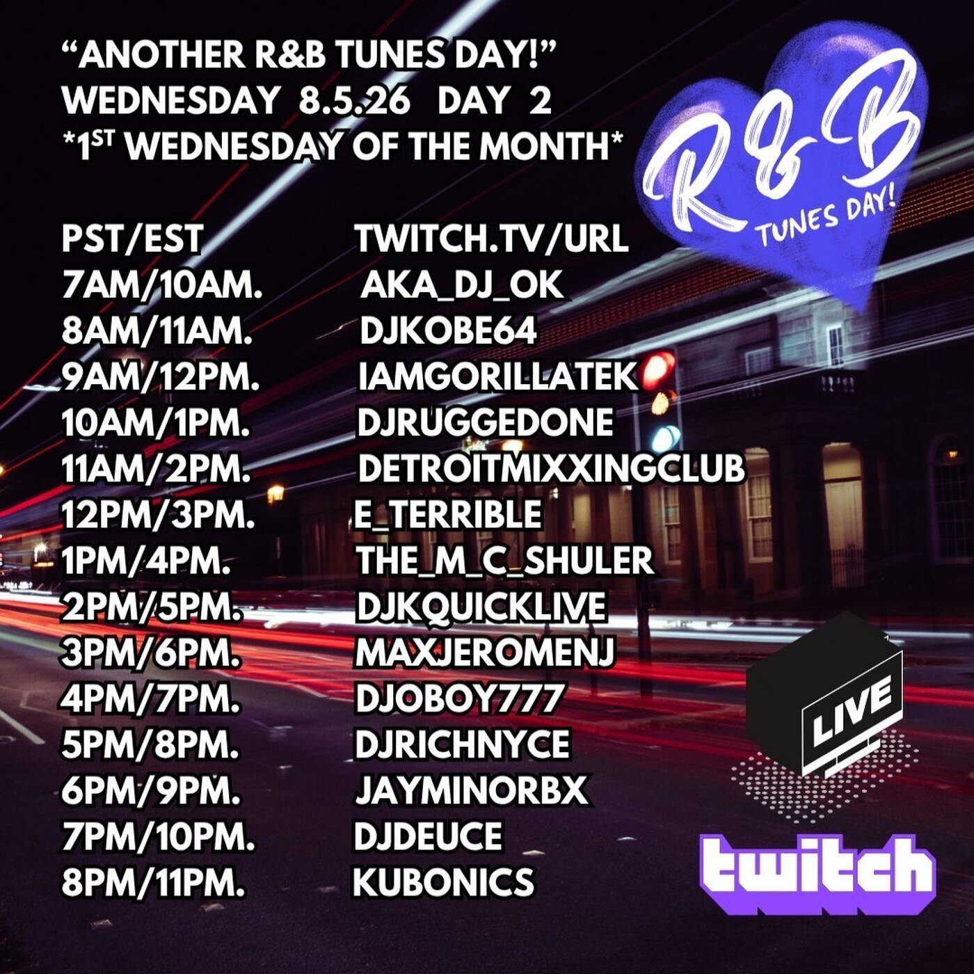 ANOTHER R&B TUNES DAY!RAIDTRAINPT.2 Hosted By @kubonics (AUG 5, 2026) episode artwork
