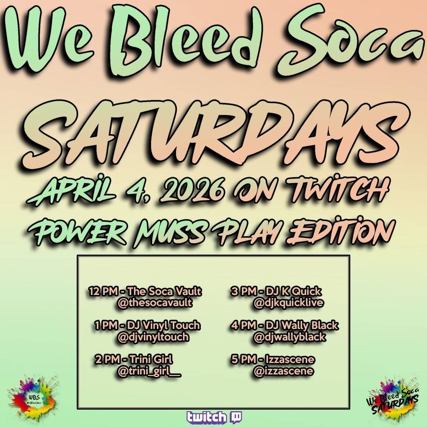 WE BLEED SOCA SATURDAYSRAIDTRAIN POWER MUST PLAY Hosted By @thesocavault 3-4PMEST‼️(APR 4, 2026) episode artwork