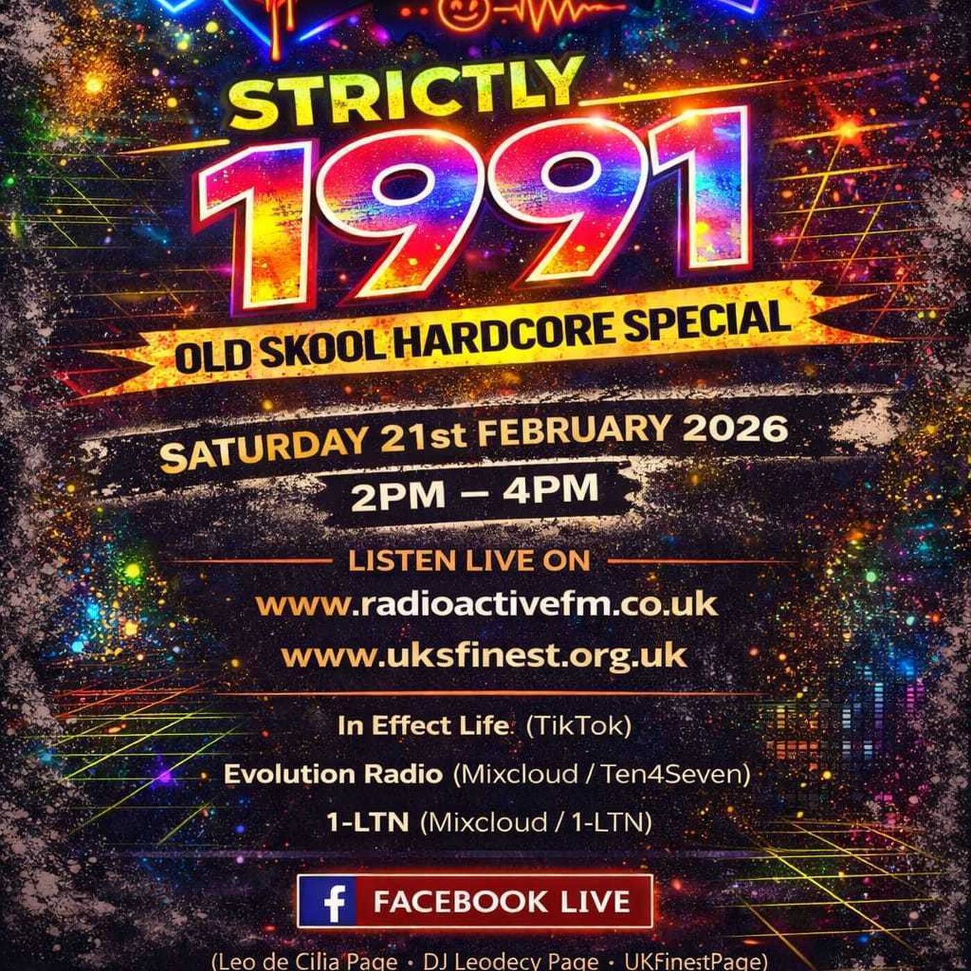 Leodecy Live, 21.2.26, 2-4pm, Strictly 1991 Old Skool Hardcore Set episode artwork