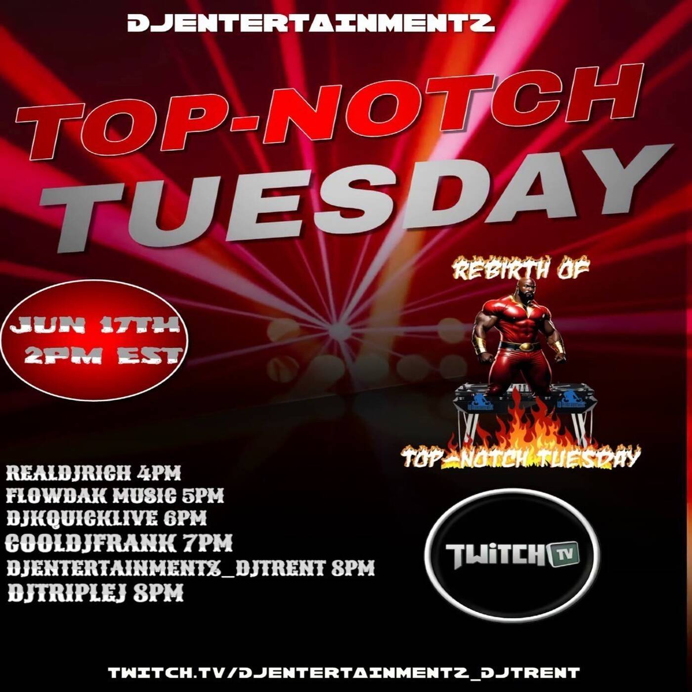 TOPNOTCHTUESDAYREBIRTHRAIDTRAINHosted By @djentertainmentz_djtrent 6-7PMEST‼️(JUNE 17, 2025) episode artwork