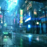 The city in the night. 