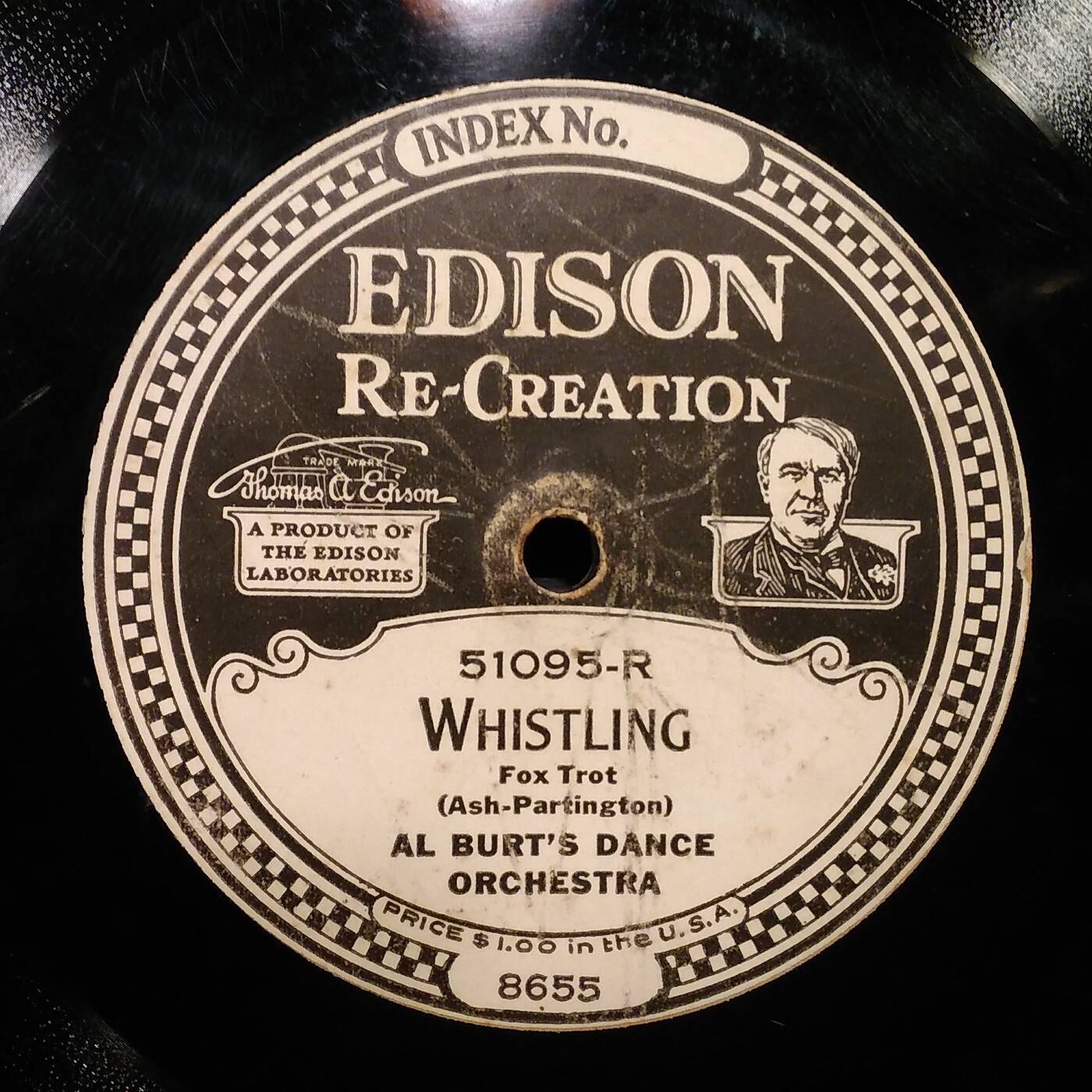 51095 R - Al Burt's Dance Orchestra - Whistling (Edison 51095 Right 1922) episode artwork