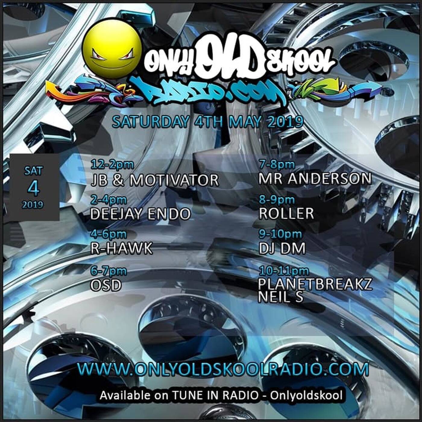 DJ R-Hawk 4th May 2019 Only Oldskool Radio Classic Jungle Mix episode artwork