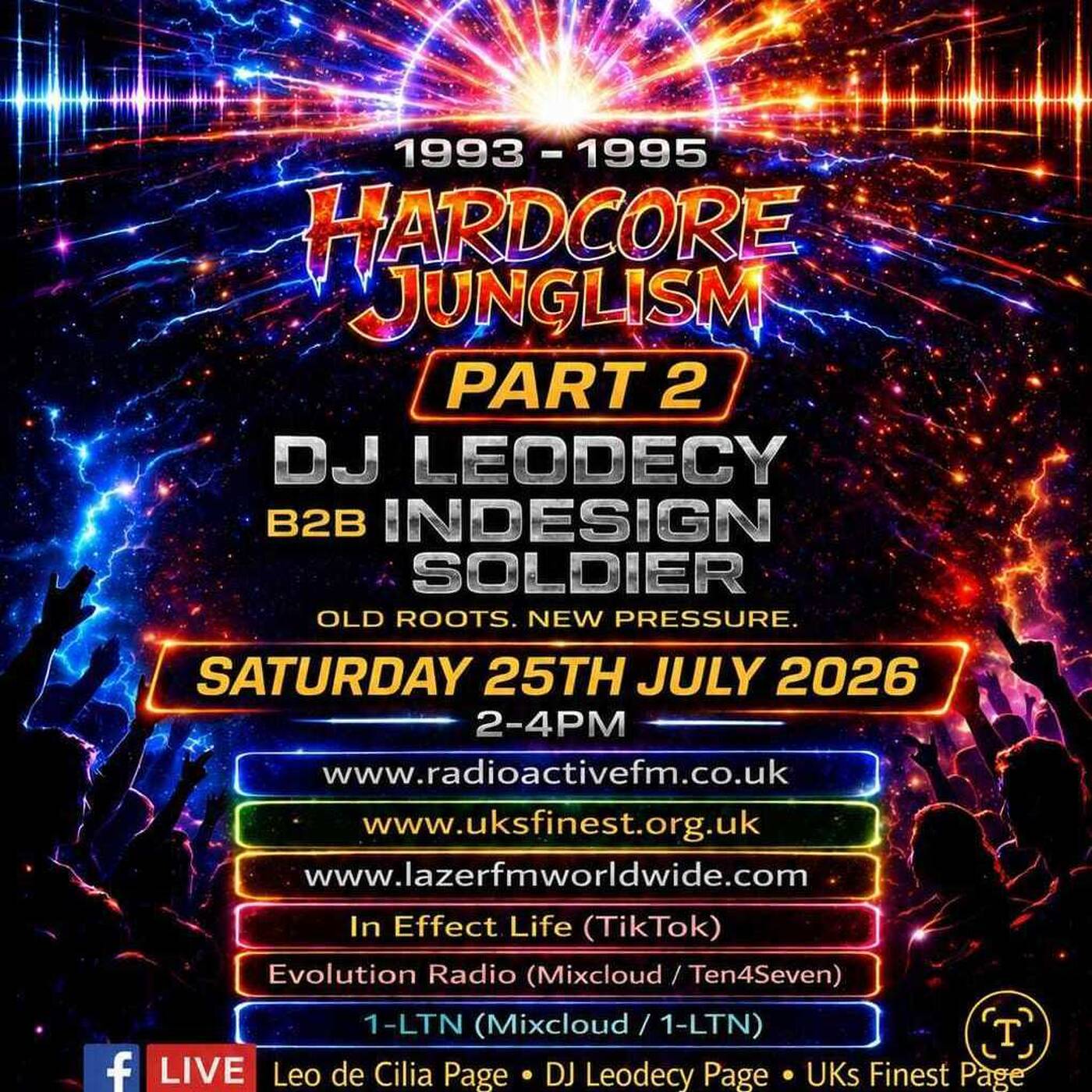 Leodecy Live B2B Indesign Soldier, 25.7.26, 2-6pm, Hardcore Junglism Pt2