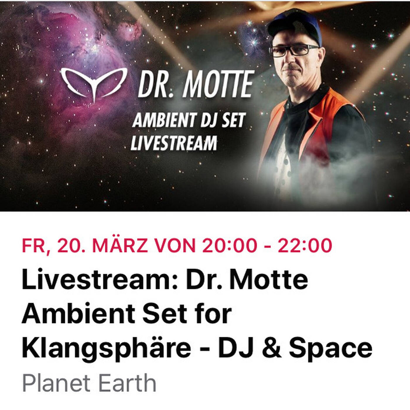 Dr. Motte Ambient Live Stream March 20 2020 rebuilt episode artwork