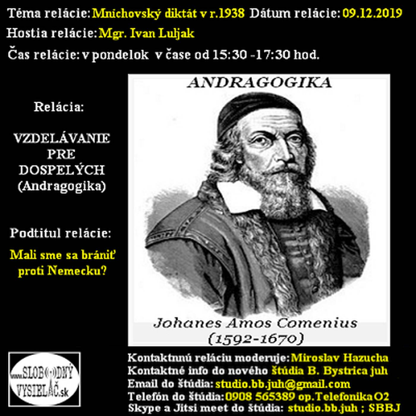 Vzdelávanie pre dospelých 174 - 2019-12-09 Mníchovský diktát v r. 1938... episode artwork