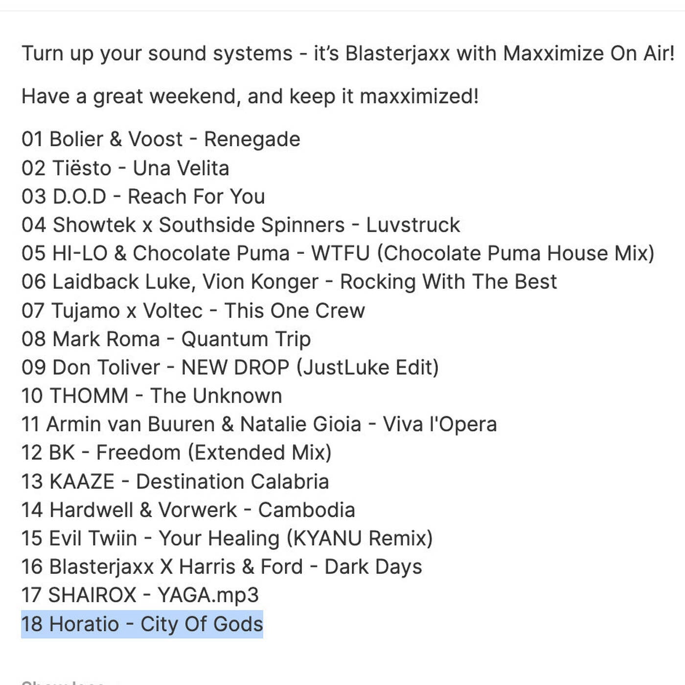 Blasterjaxx_present_-_Maxximize_On_Air_548 playing HORATIO - CITY OF GODS episode artwork