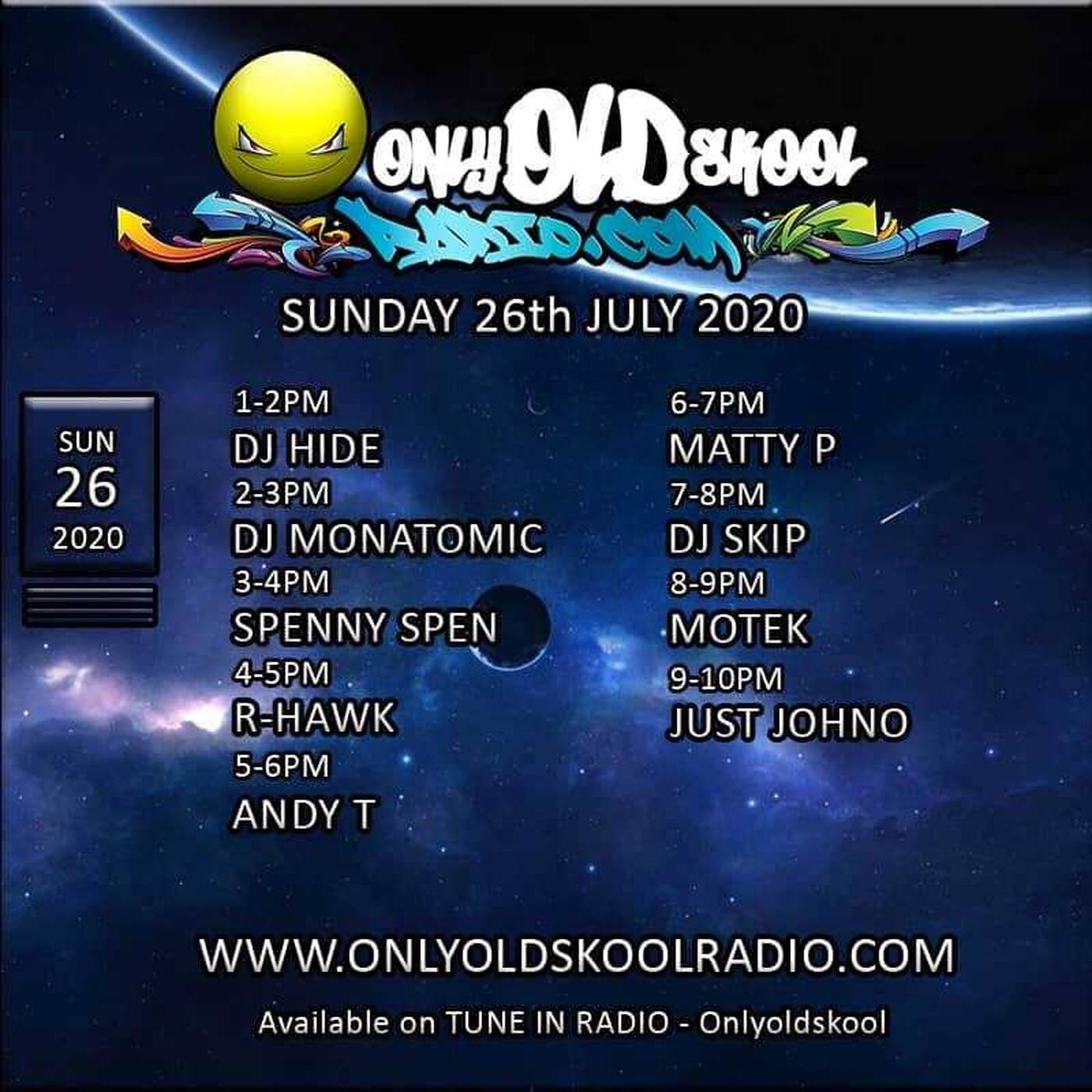 DJ R-Hawk - Jungle Sunday Service - 26th July 2020 - Only Oldskool Radio episode artwork