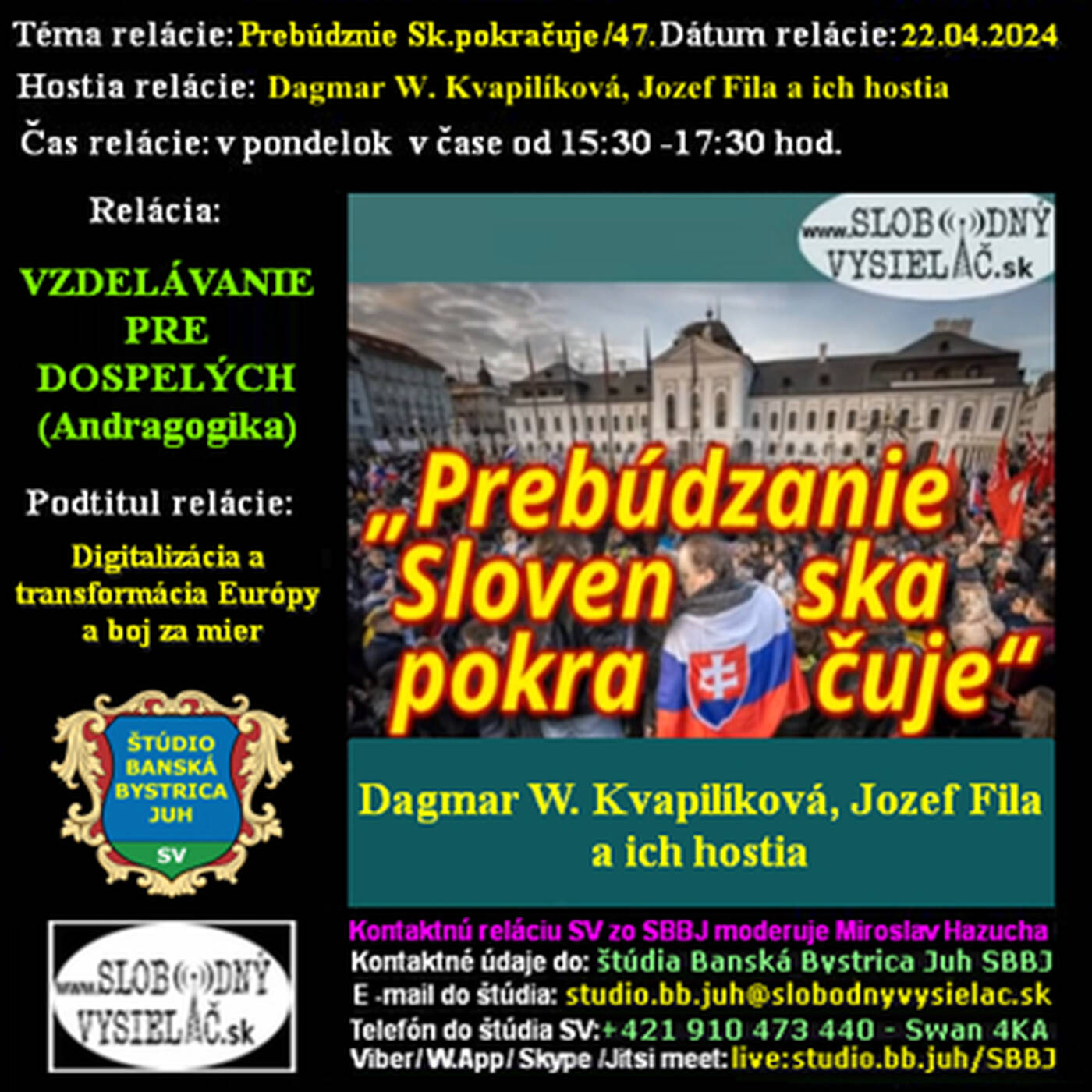 Vzdelávanie pre dospelých 398 - 2024-04-22 Digitalizácia a transformácia Európy a boj za mier episode artwork