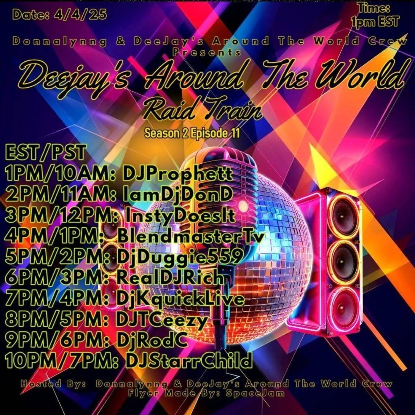DEEJAY'SAROUNDTHEWORLDRAIDTRAINS02E11 Hosted By @donnalynng 7-8PMEST‼️(APR 04, 2025) episode artwork