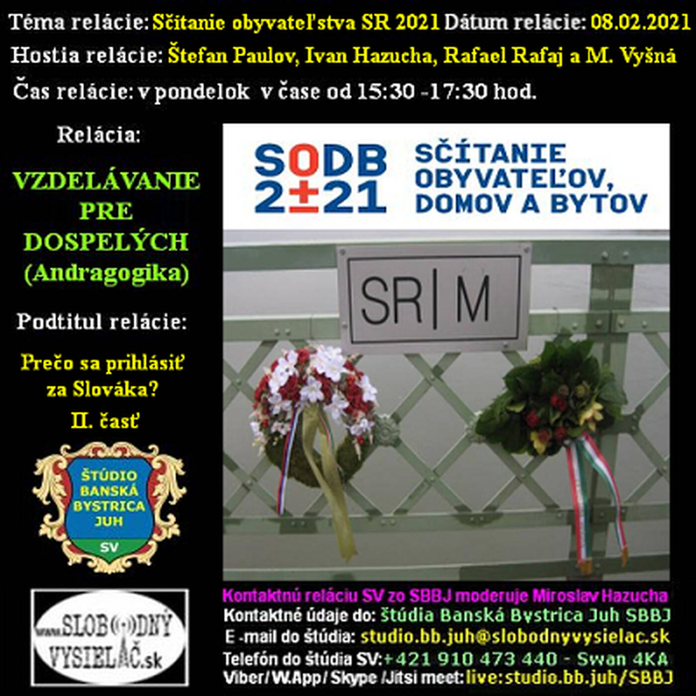 Vzdelávanie pre dospelých 235 - 2021-02-08 Sčítanie obyvateľstva SR 2021 (II.) episode artwork