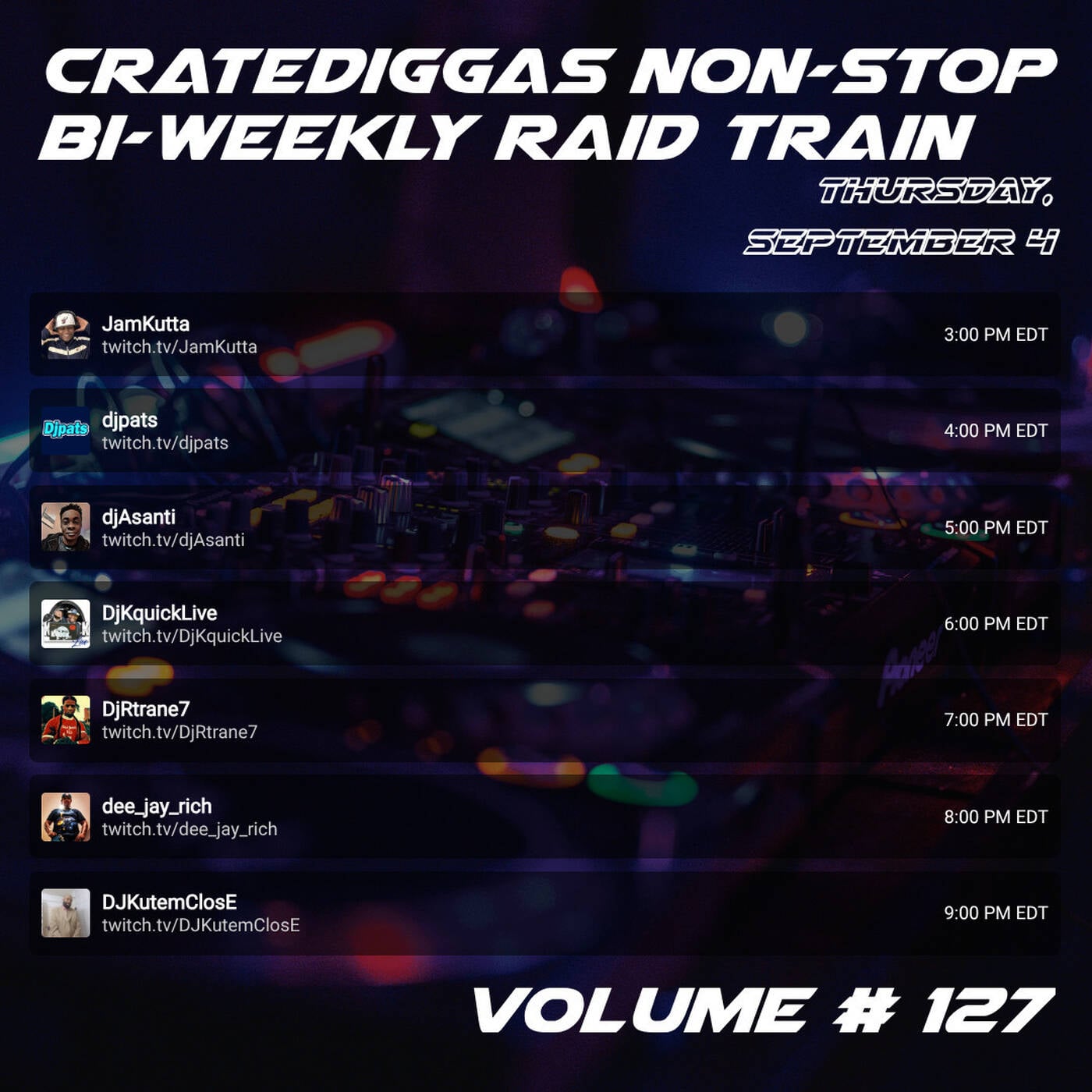 CRATEDIGGASBI-WEEKLYRAIDTRAINWEEK#127 Sponsored By @djkutemclose 6-7PMEST‼️(SEP 4, 2025) episode artwork