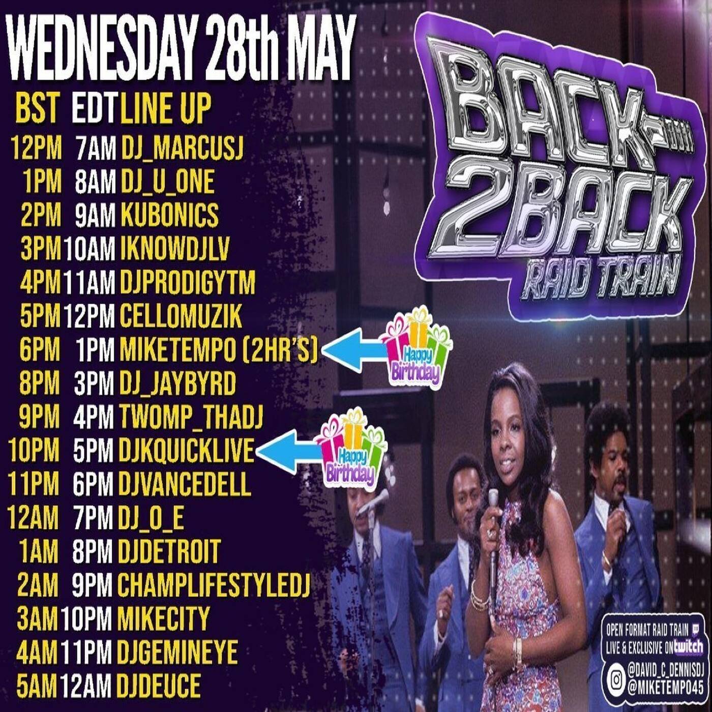 BACK2BACKWEDNESDAYSRAIDTRAINHosted By @david_c_dennisdj & @miketempo 5-6PMEST‼️(MAY 28, 2025) episode artwork