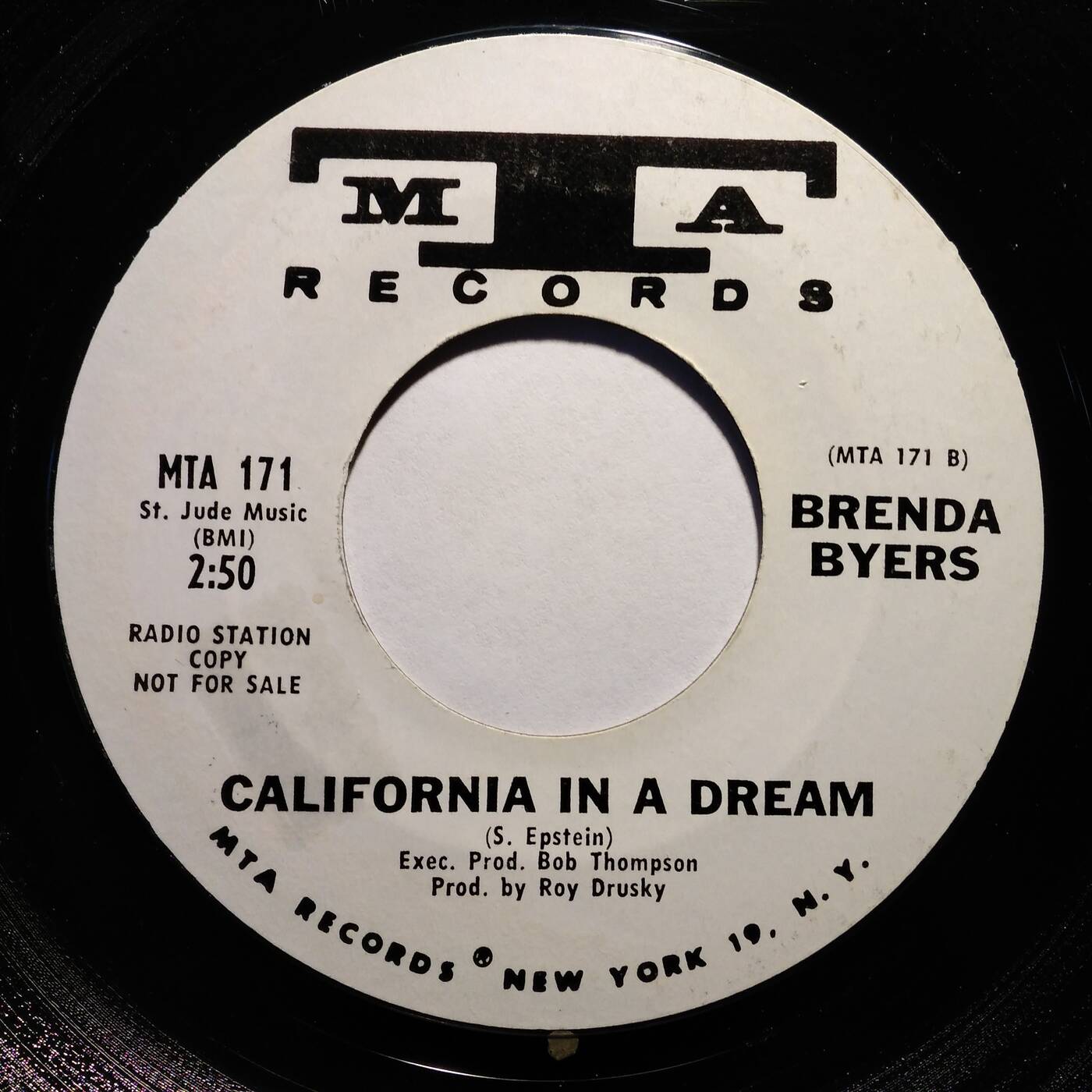 45 Brenda Byers - California In A Dream (Fade MTA Records Stereo 45 Promo 1969) episode artwork