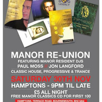 Manor Re-Union Mix - Sat 30th Nov 2013 (Full 6 Hour Set) by JonLangford