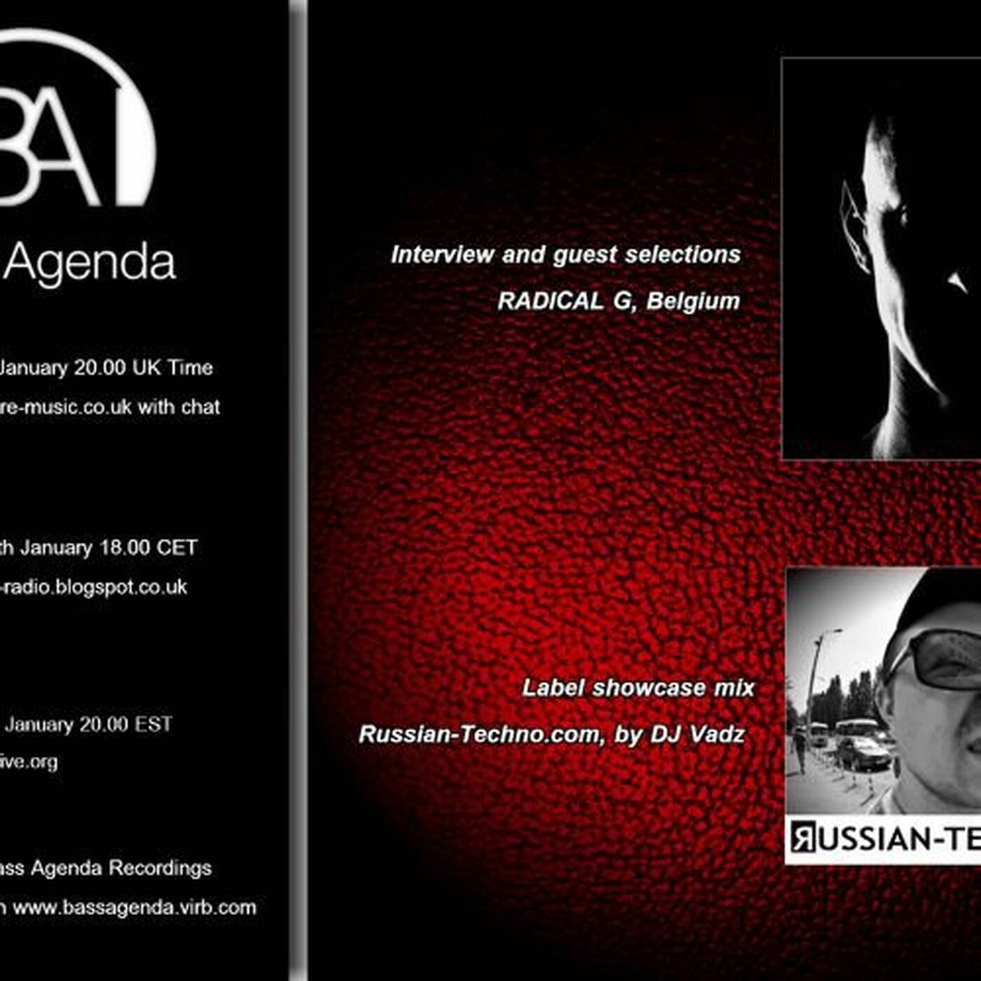 Bass Agenda 70: Interview & selections with RADICAL G & Label showcase mix: Russian-Techno.com episode artwork