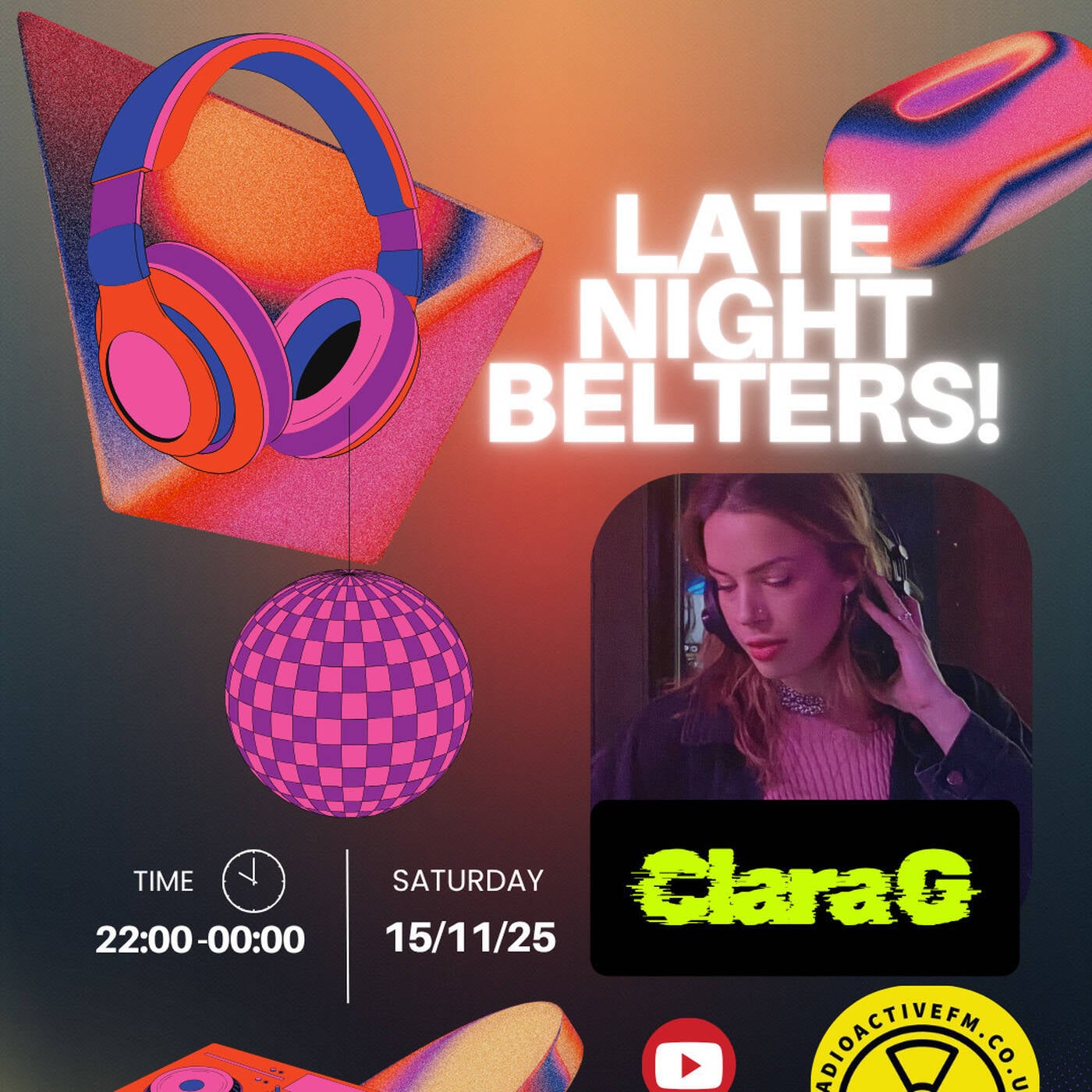 15th November 2025 - Late Night Belters With Clara G episode artwork