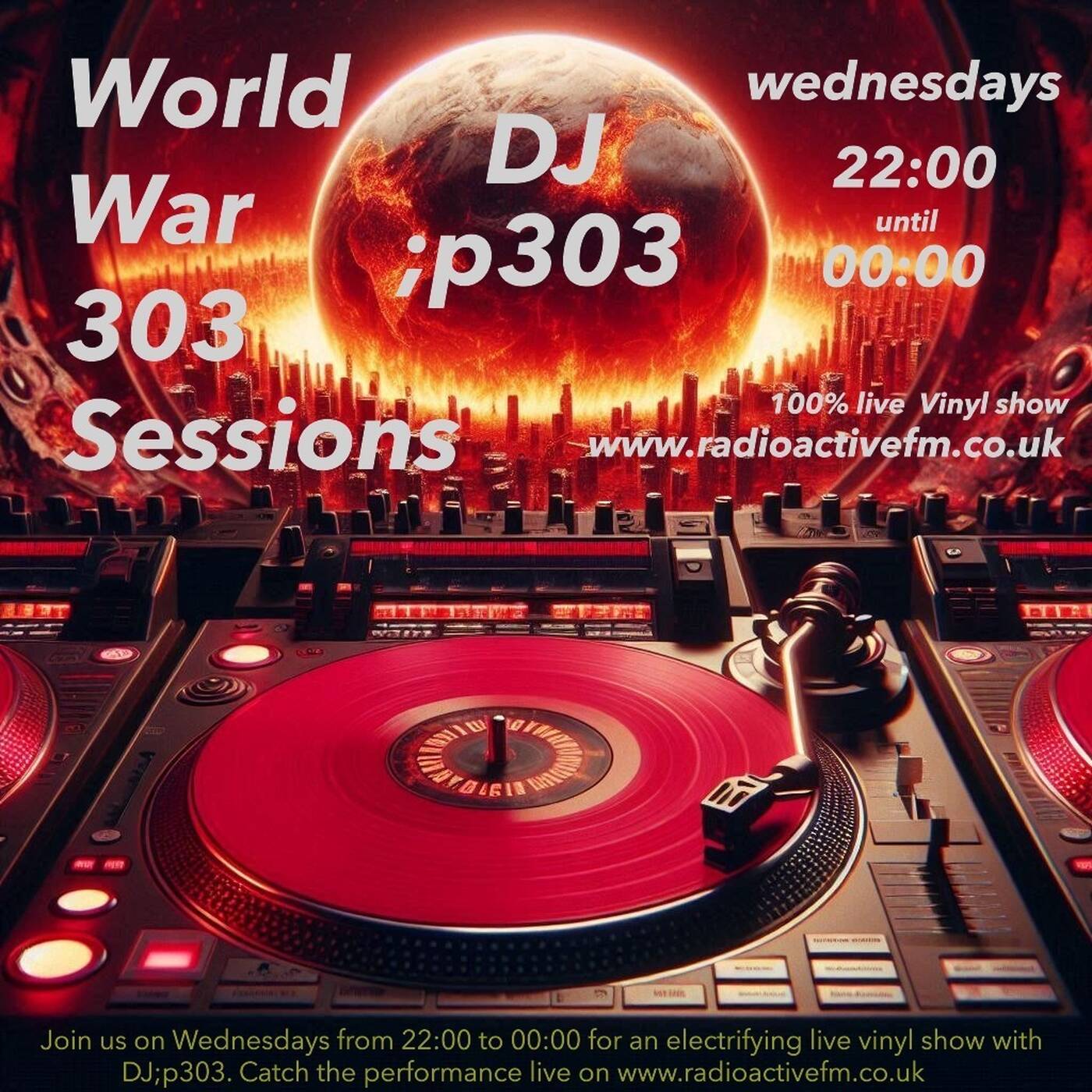 World War 303 Sessions DJ;p303 Live on www.radioactivefm.co.uk 06112024 episode artwork