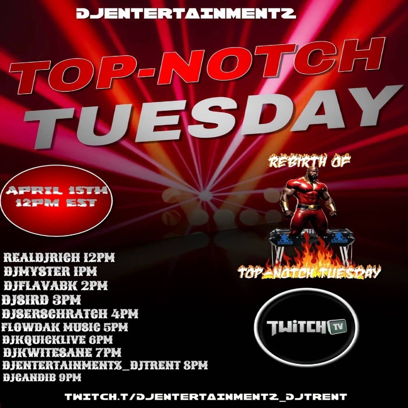 TOPNOTCHTUESDAYREBIRTHRAIDTRAINHosted By @djentertainmentz_djtrent 6-7PMEST‼️(APR 15, 2025) episode artwork