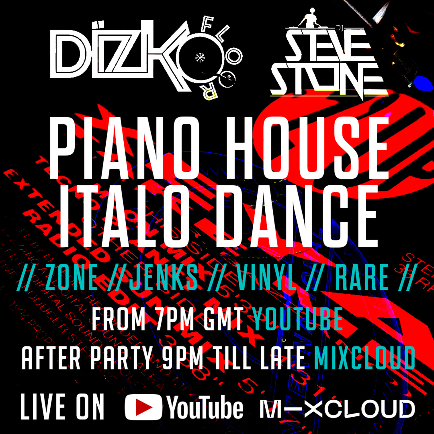 DJ STEVE STONE/DIZKO FLOOR LIVE | Italo Dance // Zone // Jenks // Vinyl Set
