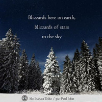 Haiku #155: Blizzards here on earth, / blizzards of stars / in the sky