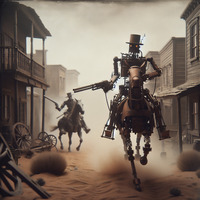 Robot Gunslinger's Last Ride by Tottery