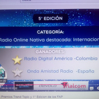 ONDAAMISTAD : PREMIO PLATA en categoria  RADIO ONLINE NATIVA DESTACADA INTERNACIONAL   (5ªEDICION PREMIOS TREND TOPIC-ARGENTINA-NOV2020) by ONDAAMISTAD