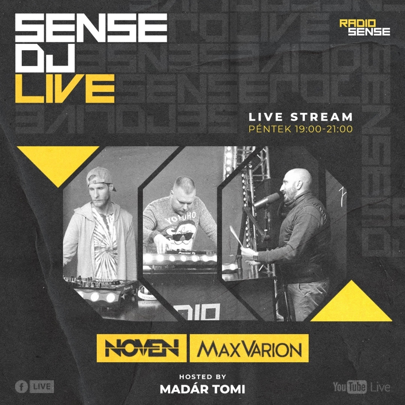 SenseDj LIVE -MAX VARION x NOVEN Host. Madár Tomi @ Radio Sense 2024.05.09