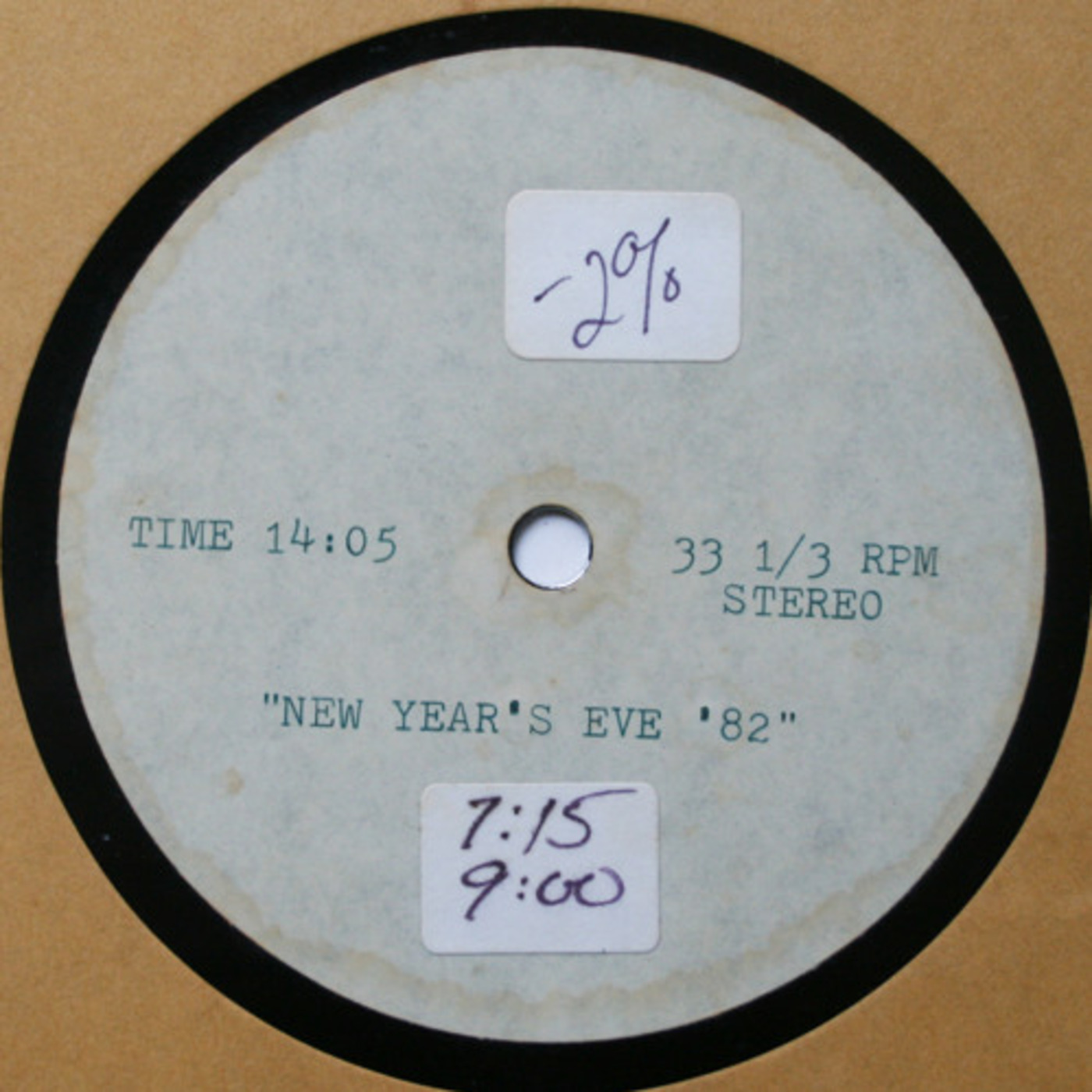 DJ  Robbie Leslie - (Acetate) New Years Eve Countdown 1982 at the SAINT (NY)